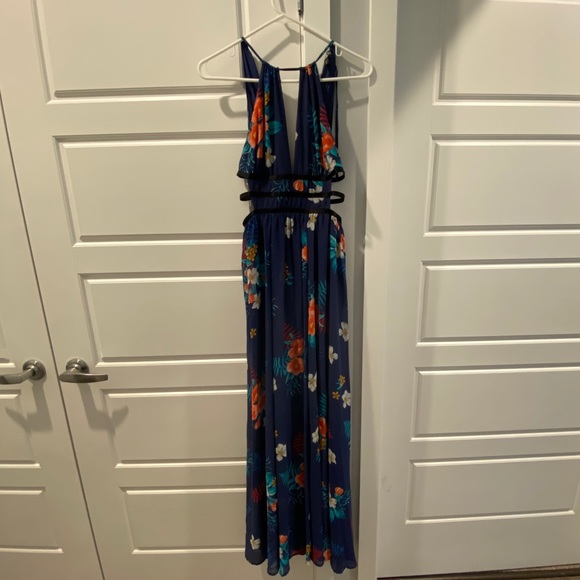 Express Blue Floral Print Maxi Dress - Picture 2 of 7